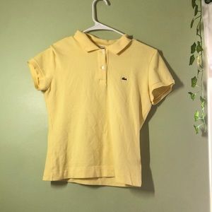 Womans Yellow Lacoste Shirt (Size: M)
